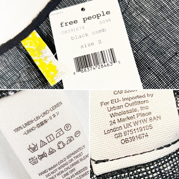 NWT Free People Endless Shore Linen Dress Crew Neck Cuffed Sleeve Sheath Small - Picture 8 of 8